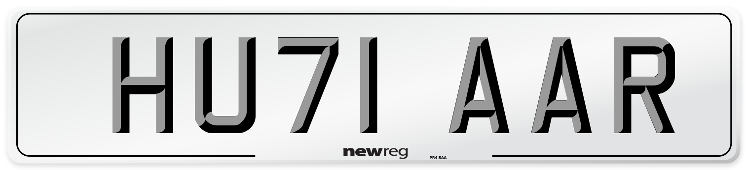 HU71 AAR Number Plate from New Reg